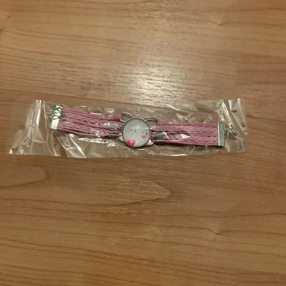 Girls Braided Bracelet Pink